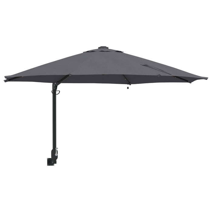 Wall-Mounted Garden Parasol With Leds Anthracite 248 Cm Axbbtxap