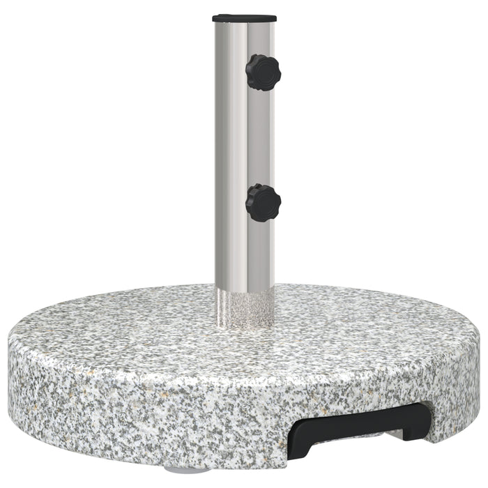 Wheeled Parasol Base With Handle Grey Granite 29 Kg Round Axbbxnob