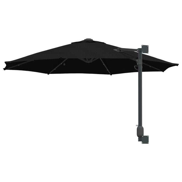 Wall-Mounted Garden Parasol With Leds Black 248 Cm Axbbtxak