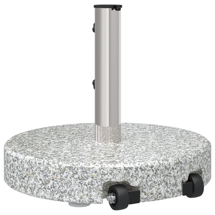 Wheeled Parasol Base With Handle Grey Granite 29 Kg Round Axbbxnob