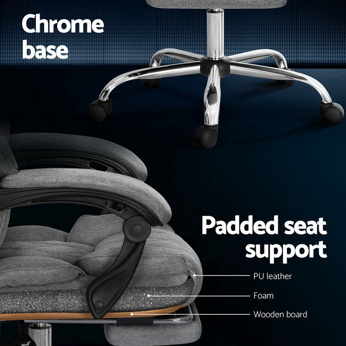 Executive Office Chair Footrest Grey