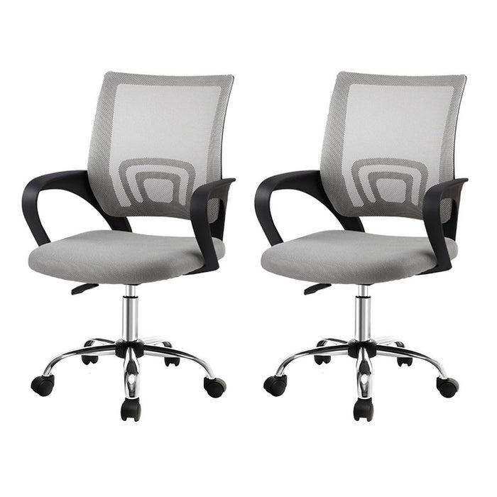 2X Mesh Office Chair Mid Back Grey