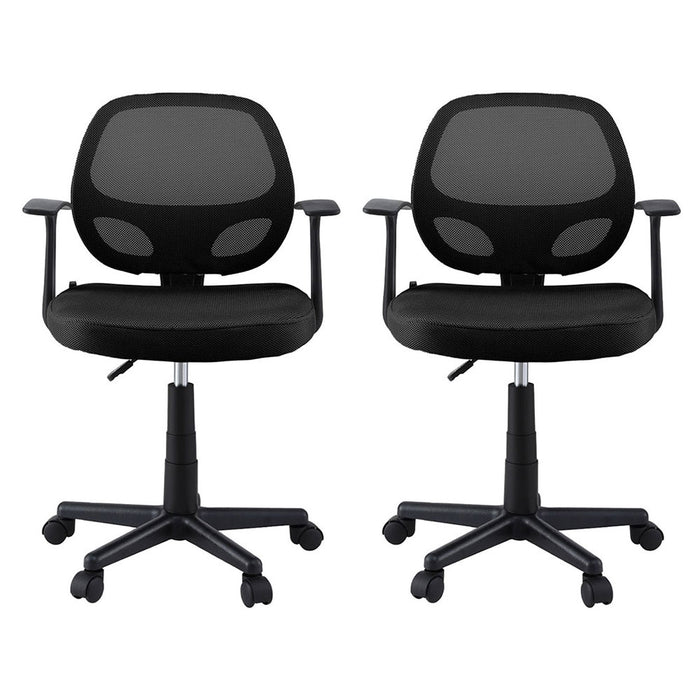 2X Mesh Mid Back Black Office Chair