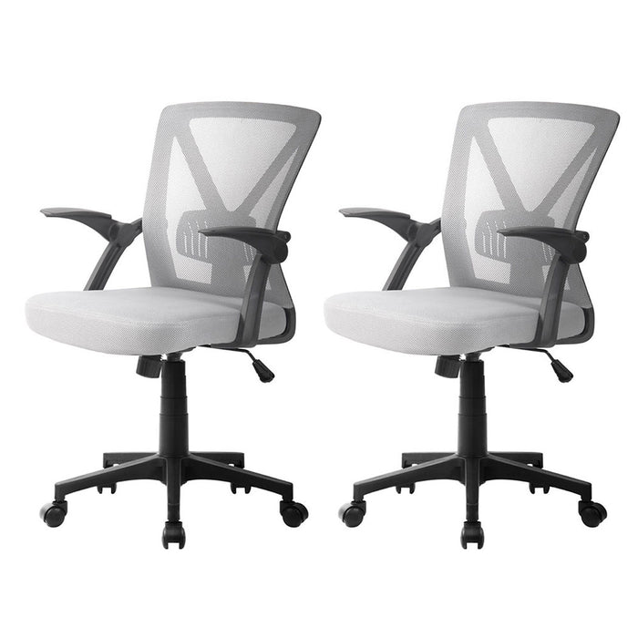 2X Mesh Office Chair Mid Back Grey