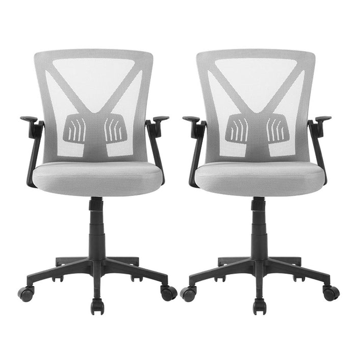 2X Mesh Office Chair Mid Back Grey