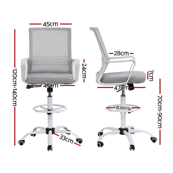 Office Chair Drafting Chairs Stool Computer Desk Studios Mesh White