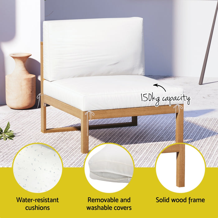 4-Seater Outdoor Sofa Set Wooden Lounge Setting 5pcs