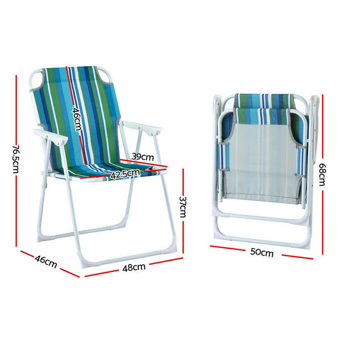 Outdoor Chairs Folding Camping Chair Steel Portable Patio Furniture
