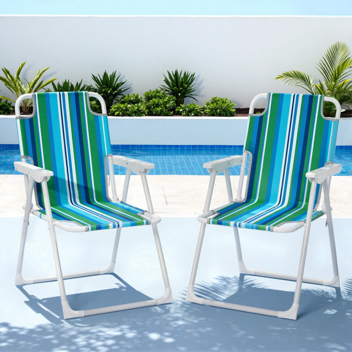 Outdoor Chairs Folding Camping Chair Steel Portable Patio Furniture