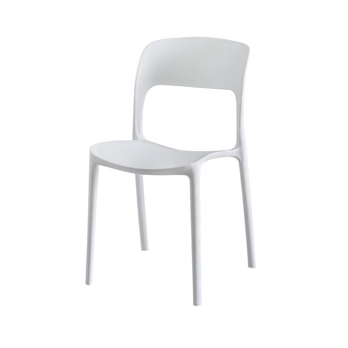 4Pc Outdoor Dining Chairs Stackable Pp Patio Chair Garden Furniture White