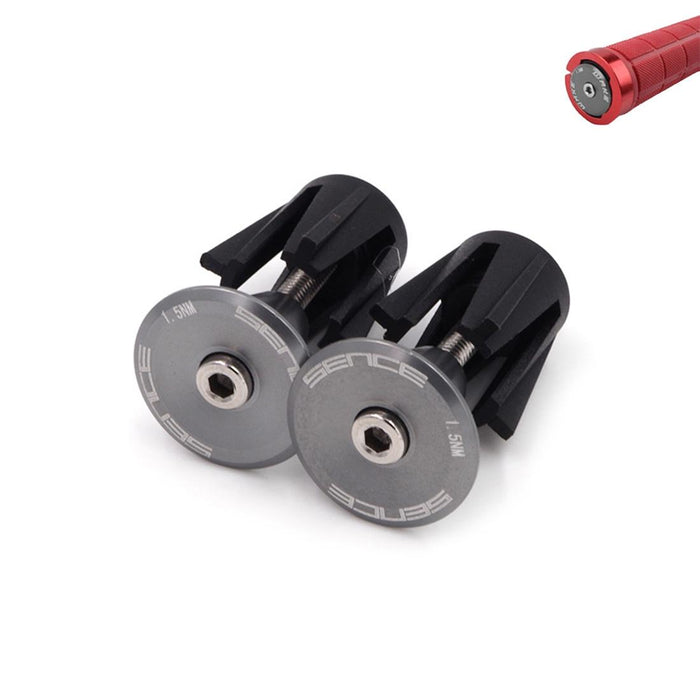 2-Pack Aluminum Bike Handlebar End Plugs Grey