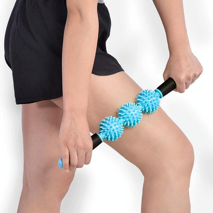 Triple Hedgehog Balls Massage Stick For Neck Leg And Hand Yoga Health Care