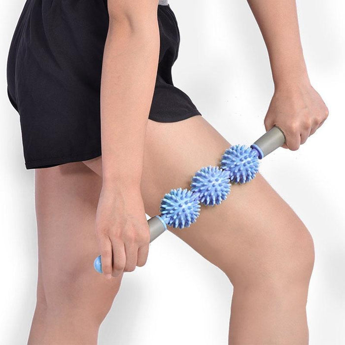 Triple Hedgehog Balls Massage Stick For Neck Leg And Hand Yoga Health Care