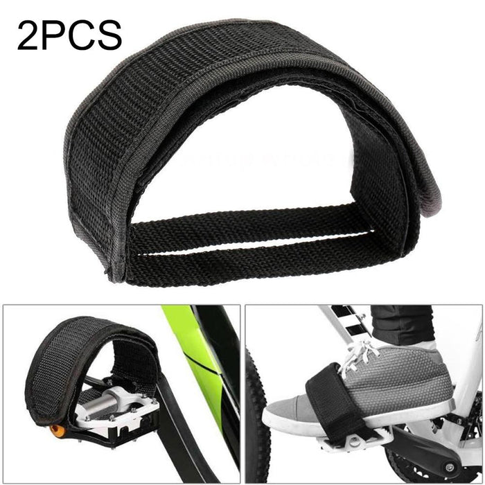 2-Piece Bike Pedal Straps With Anti-Slip Bands