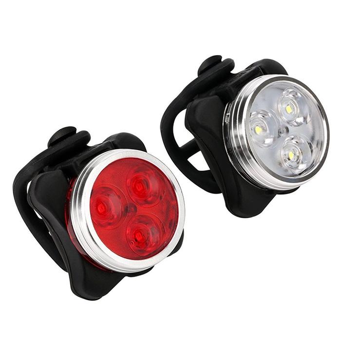 2-Pack Usb Cob Bike Light Set Waterproof 4-Speed Dimming
