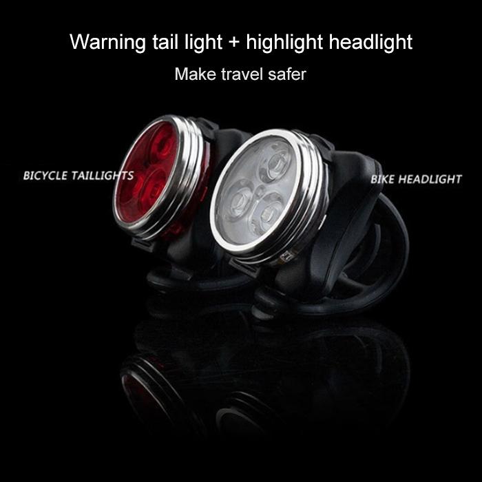 2-Pack Usb Cob Bike Light Set Waterproof 4-Speed Dimming