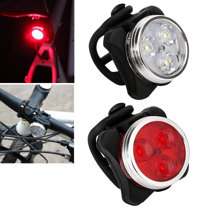 2-Pack Usb Cob Bike Light Set Waterproof 4-Speed Dimming