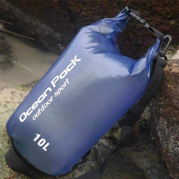 Waterproof Single Shoulder Dry Bag Outdoor Pvc Barrel Dry Sack Capacity Under 50L