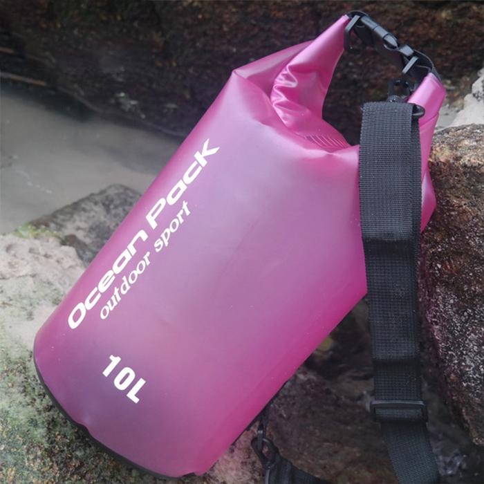 Waterproof Single Shoulder Dry Bag Outdoor Pvc Barrel Dry Sack Capacity Under 50L