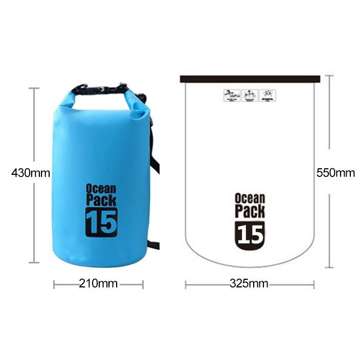 Waterproof Single Shoulder Bag Dry Sack 15L Capacity