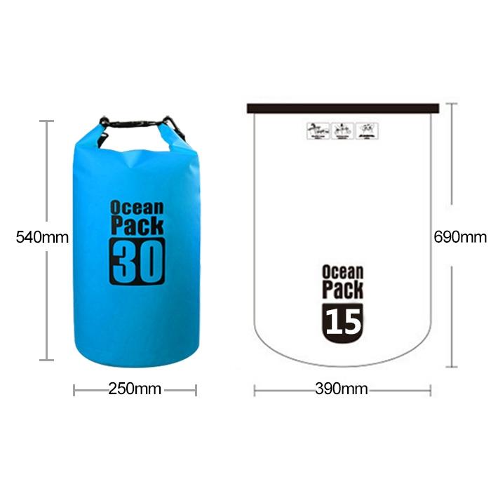 30L Outdoor Waterproof Double Shoulder Bag Dry Sack Pvc Barrel Bag