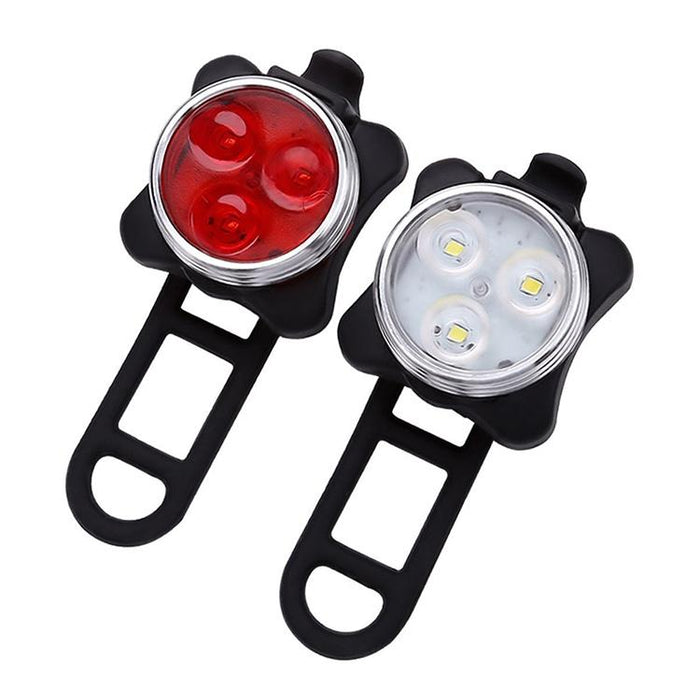 160Lm Usb Cob Bike Light Set 4-Speed Waterproof Red / White