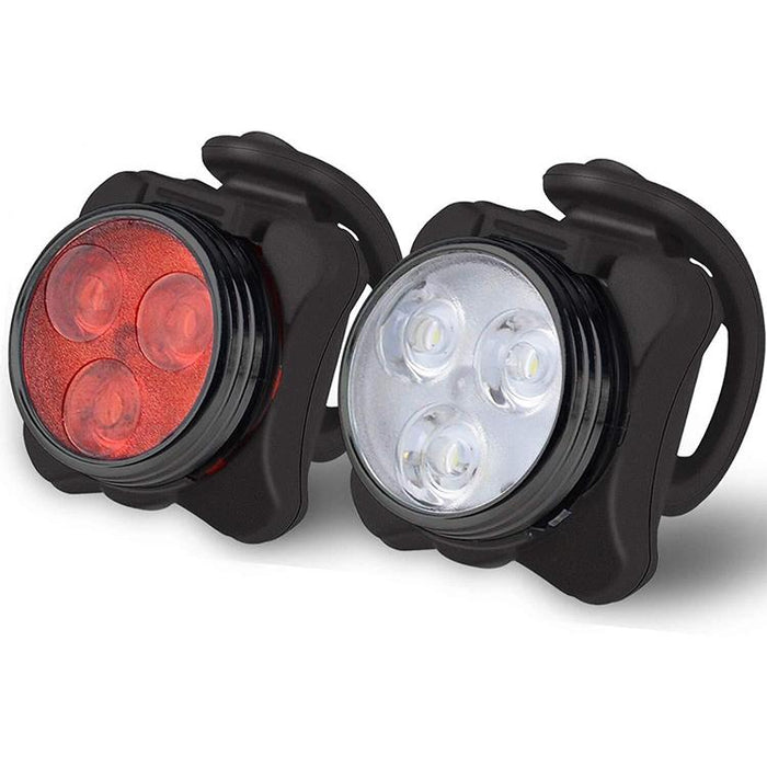 160Lm Usb Cob Bike Light Set 4-Speed Waterproof Red / White