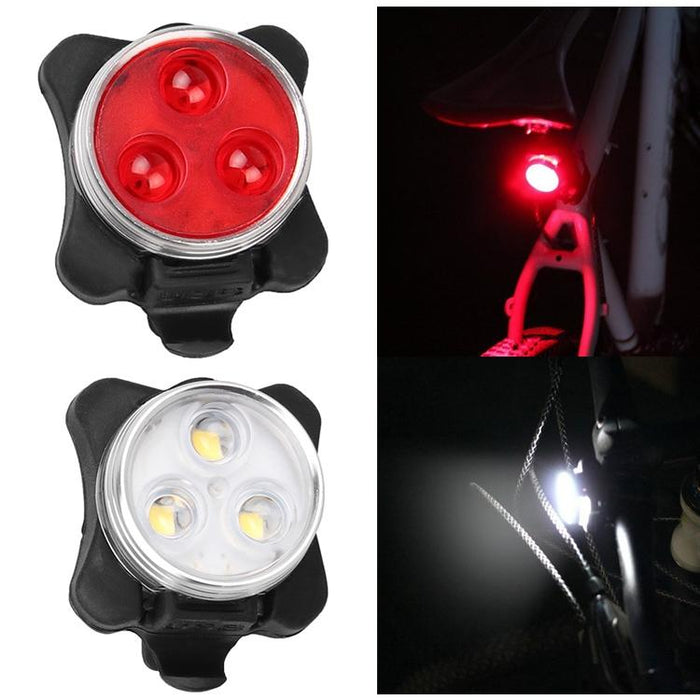 160Lm Usb Cob Bike Light Set 4-Speed Waterproof Red / White