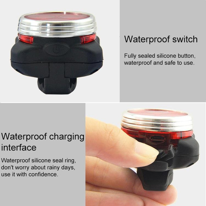 160Lm Usb Cob Bike Light Set 4-Speed Waterproof Red / White