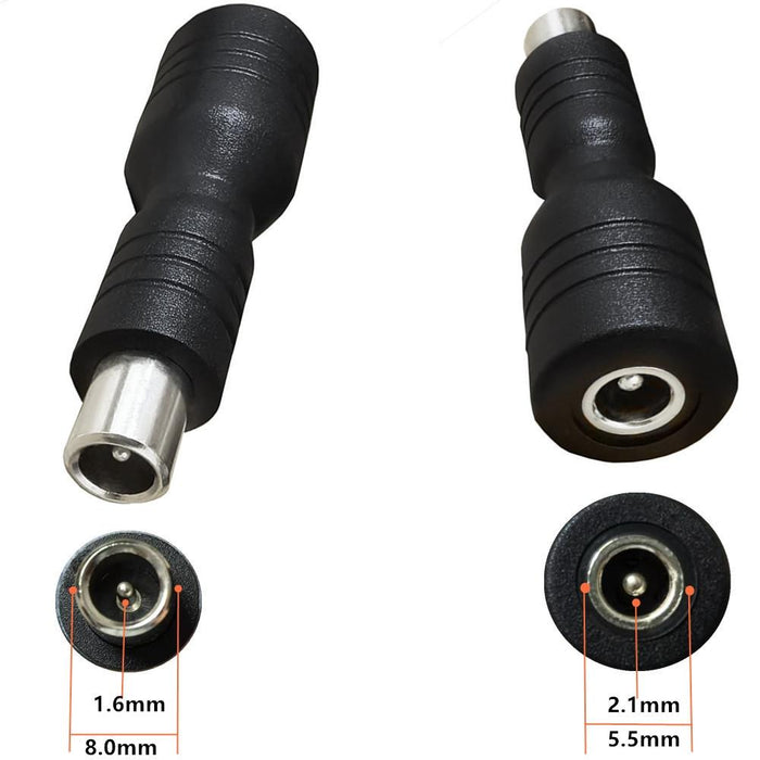 Dc 5.5Mm X 2.1Mm To 8.0Mm X 1.6Mm Adapter For Electric Bike / Scooter Black