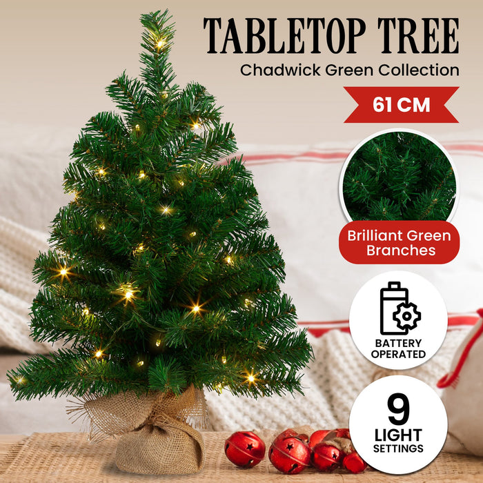 61Cm Pre-Lit Tabletop Christmas Tree