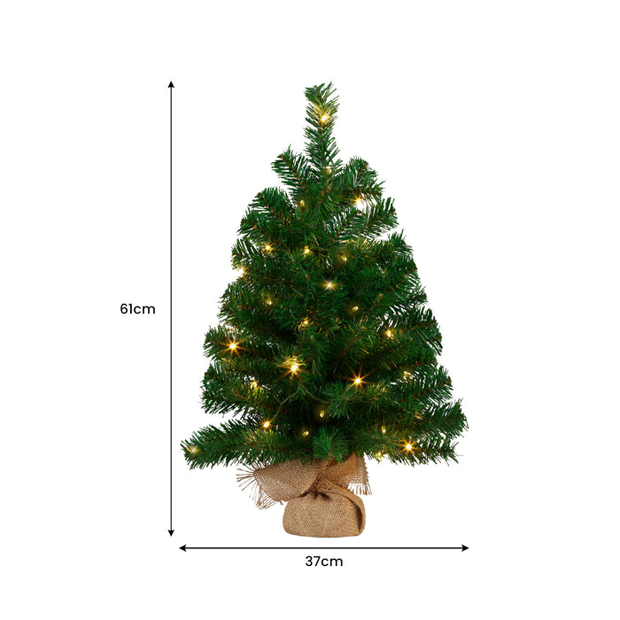 61Cm Pre-Lit Tabletop Christmas Tree