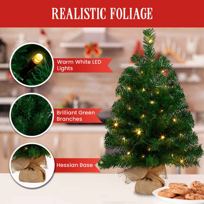 61Cm Pre-Lit Tabletop Christmas Tree
