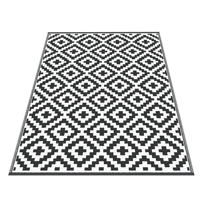 Outdoor Rugs 120X180cm Large Carpet Reversible Area Mat Pp Dual-Sided Patio Rug Cross