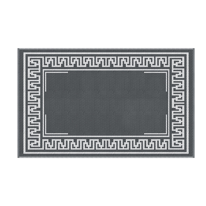 Outdoor Rugs 152X244Cm Large Carpet Reversible Area Mat Pp Dual-Sided Patio Rug Greek Key