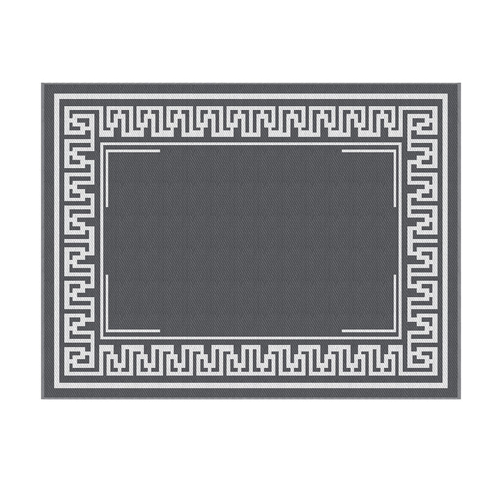 Outdoor Rugs 274X366Cm Large Carpet Reversible Area Mat Pp Dual-Sided Patio Rug Greek Key