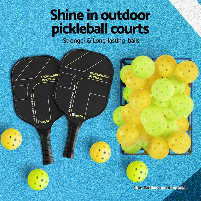 12Pc Pickleballs Set 40-Hole Design Indoor Outdoor Durable Pe Balls Green/Yellow