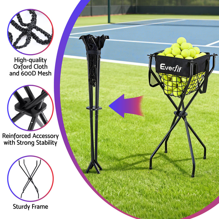 Portable Ball Cart Foldable Pickleball Tennis Baseball Softball