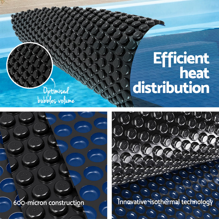 Pool Cover 600 Micron 10X4M W/ Roller 4M Swimming Pools Black Solar Blanket