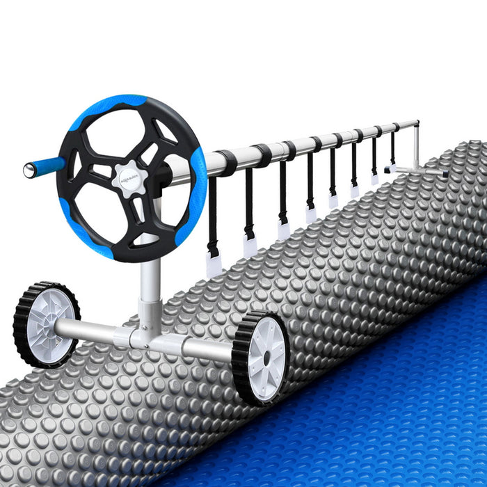 Pool Cover 600 Micron Solar Heat Blanket 10.5X4.2M W/ 5.55M Roller Blue