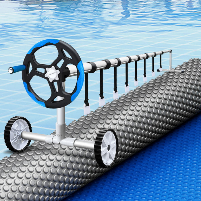 Pool Cover 600 Micron Solar Heat Blanket 10.5X4.2M W/ 5.55M Roller Blue