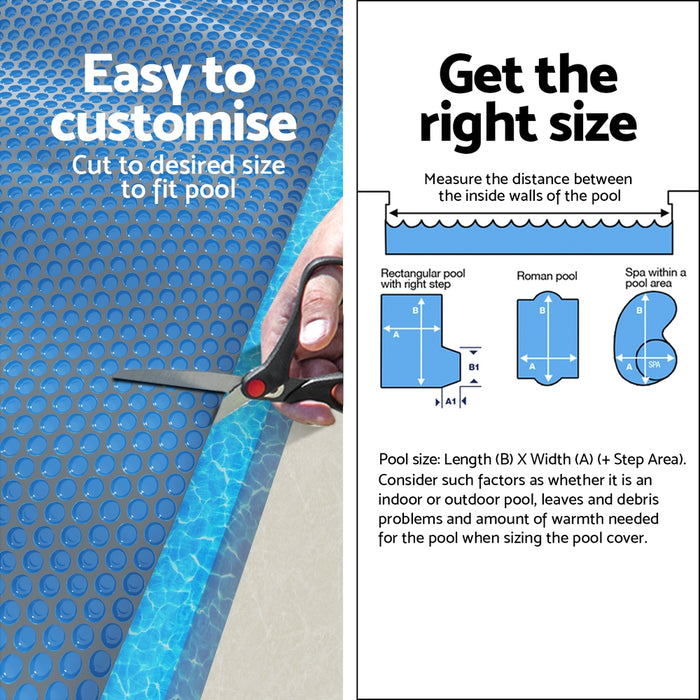 Pool Cover 600 Micron 11X4.8M Swimming Pool Solar Blanket Blue Black