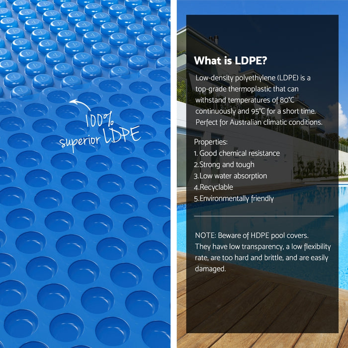 Pool Cover 600 Micron 6.5X3M Swimming Pool Solar Blanket Blue