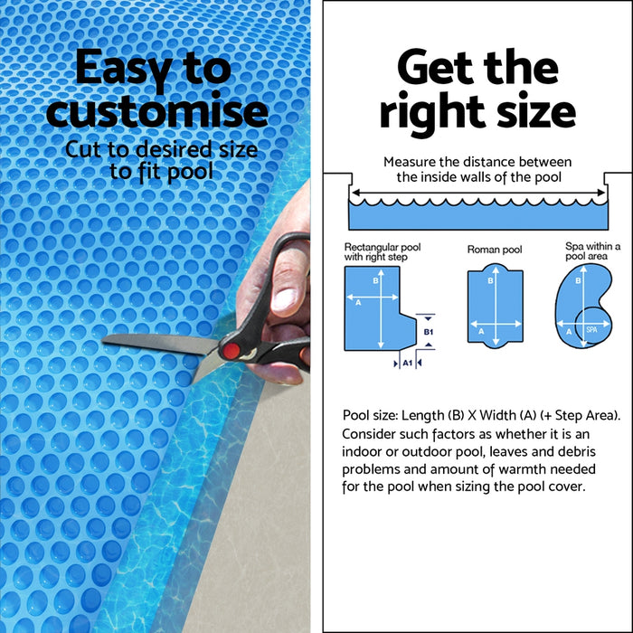 Pool Cover 600 Micron 6.5X3M Swimming Pool Solar Blanket Blue