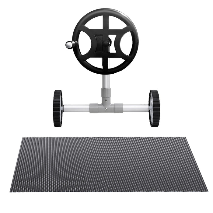 Pool Cover 600 Micron 7X4M W/ Roller 4M Swimming Pools Black Solar Blanket