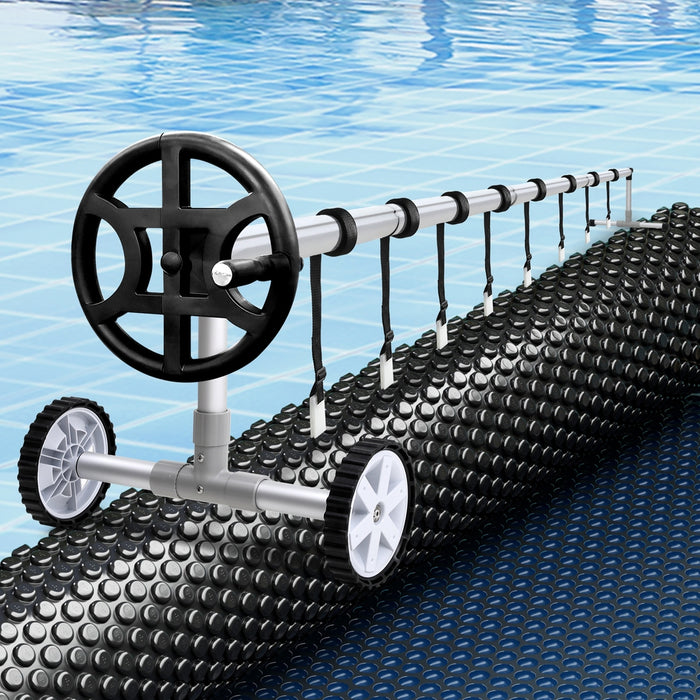 Pool Cover 600 Micron 7X4M W/ Roller 4M Swimming Pools Black Solar Blanket