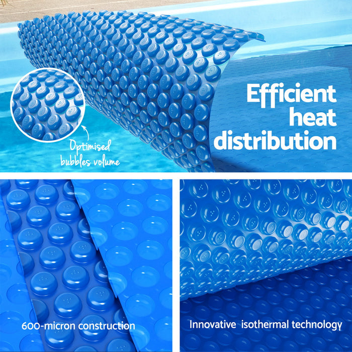 Pool Cover 600 Micron Heat Solar Blanket 9.5X5M W/ 5.55M Roller