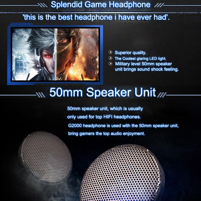 Over-Ear Gaming Headset With Mic Led Light And Stereo Bass For Pc Gamer