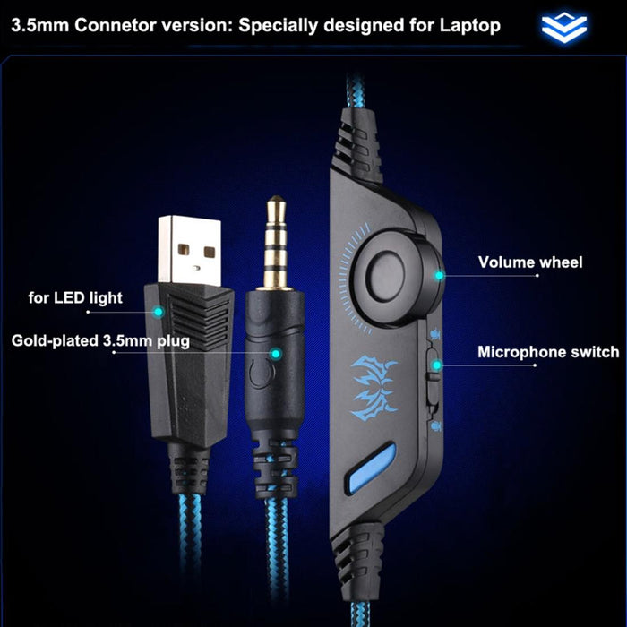 3.5Mm Gaming Headset With Mic & Led For Laptop / Phone
