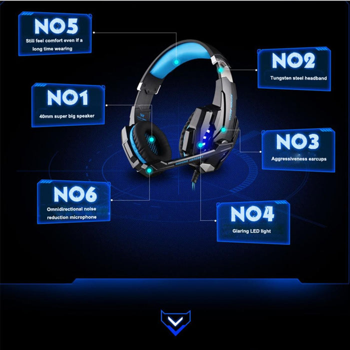 3.5Mm Gaming Headset With Mic & Led For Laptop / Phone